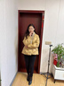 俞兆林（YUZHAOLIN）新中式媽媽冬裝輕薄羽絨服中老年女裝冬季加厚保暖白鴨絨棉襖外套 DLY60金色 厚款 2XL （建議105-120斤 曬單實(shí)拍圖