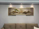 智宙背靠金山LED燈輕奢客廳裝飾畫(huà)沙發(fā)背景墻掛畫(huà)壁畫(huà)簡(jiǎn)約現代高級感 峰松瑞影-款式1 兩邊40*40中間90*30總長(cháng)1.3米 【普通款不帶燈】+烤瓷 曬單實(shí)拍圖