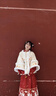 巷詹原創(chuàng  )【玉兔迎春】明制漢服女加絨方領(lǐng)半臂刺繡馬面裙拜年服冬 米色上襖+紅色里衣+紅色漸變馬 XL 曬單實(shí)拍圖