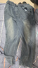 頂峰保羅（Dingfengbaoluo）美式彎刀牛仔褲子男士春季潮流百搭設計感闊腿長(cháng)褲DDW72藍色3XL 曬單實(shí)拍圖