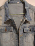 2025春秋季復古懷舊破洞牛仔外套男韓版寬松百搭潮牌夾克男士衣服 A37淺藍色 XL 曬單實(shí)拍圖