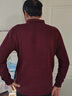 BG GLAMURB輕奢品牌男裝毛衣男針織衫秋冬季2025新款保暖爸爸翻領(lǐng)毛衣厚 紅色 L 175 曬單實(shí)拍圖