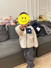 戴維貝拉（DAVE＆BELLA）加絨保暖秋冬兒童外套男童外衣女童寶寶外出服幼童小童 白色 100 cm（建議身高90-100cm） 曬單實(shí)拍圖