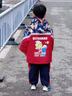 G.duck奧特曼拜年服男童冬裝套裝2025新年兒童過(guò)年衣服寶寶棉衣加絨加厚 紅色 夜間反光 130 cm 曬單實(shí)拍圖