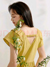 茵曼（INMAN）亞麻法式小飛袖圓領(lǐng)連衣裙2025夏季女裝新品顯瘦設計感裙子 桔子黃 S 曬單實(shí)拍圖