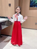 何佳功兒童合唱演出服 六一小學(xué)生朗誦紅色愛(ài)國主題中國風(fēng)服裝女童禮服 JS江山女長(cháng)袖連衣裙 （家委） 150 曬單實(shí)拍圖
