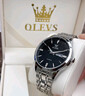 歐利時(shí)（OLEVS）瑞士認證品牌手表男機械表全自動(dòng)男士手表高檔商務(wù)男表生日禮物男 銀黑鋼帶/禮盒包裝/定制刻字 曬單實(shí)拍圖