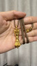 老鋪黃金古法手工足金項鏈九股金剛杵吊墜（素金款配繩） 金重約29.2g 曬單實(shí)拍圖