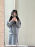 Olrain歐芮兒POLO領(lǐng)衛衣+半裙套裝秋季女裝通勤休閑兩件套 深灰色 L 曬單實(shí)拍圖
