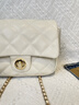 塔馳密司（touchmiss）TOUCH MISS小香風(fēng)鏈條小包包女2025新款潮百搭斜挎包迷你小方包 白色 曬單實(shí)拍圖