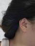 萃華足金光面豆豆直針黃金耳釘簡(jiǎn)約百搭女士金耳釘新年禮物送女友老婆 直針款一對 重約0.4g 曬單實(shí)拍圖
