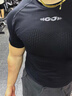 GOLOVEJOY健身衣男士速干短袖跑步運動(dòng)訓練服壓縮T恤彈力上衣 暗夜黑 2XL 曬單實(shí)拍圖