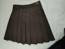 紫涵（ZIHAN）紫涵學(xué)院風(fēng)百褶短裙女春季學(xué)生防走光小個(gè)子A字半身裙 咖色 L 曬單實(shí)拍圖
