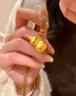 老鳳祥黃金葫蘆吊墜女款項鏈足金手工編織掛墜新年節生日禮物送女友愛(ài)人 葫蘆項鏈【棕繩】約1.1g 曬單實(shí)拍圖