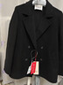 千柏年100%羊毛雙排扣毛呢韓版大衣女西裝領(lǐng)高級雙面呢秋冬外套  黑色M 曬單實(shí)拍圖