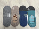 蕉內銀皮500E男士隱形船襪防滑防掉跟7A抗菌防臭棉襪子薄款透氣4雙裝 曬單實(shí)拍圖