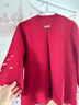 恒源祥新中式國風(fēng)盤(pán)扣針織衫繡花媽媽裝秋冬加絨開(kāi)衫外套女裝兩件套上衣 紅色 L /170/92A 曬單實(shí)拍圖