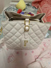 香港正品女包包2025新款潮真皮手提水桶包小香風(fēng)菱格鏈條女斜挎包 米白色【禮盒裝】 曬單實(shí)拍圖