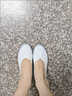 雷姆汀舒適防滑護士鞋女白色坡跟平底美容鞋舒適老北京工作鞋防滑軟底帆 白色 34 曬單實(shí)拍圖