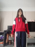 HWHE品牌童裝女童休閑運動(dòng)衛衣套裝2026春秋新款女大童洋氣時(shí)髦兒童 SF23010紅色套裝【加絨加厚】 160 曬單實(shí)拍圖