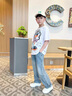 G.DUCKKIDS小黃鴨男童褲子夏季2025新款中大童牛仔褲兒童闊腿防蚊褲男孩長褲 藍(lán)色 120 建議5~6歲【110-120cm】cm 曬單實(shí)拍圖