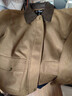 初語(yǔ)外套女2025秋新款麂皮絨拼接皮領(lǐng)巴恩風(fēng)寬松夾克 絲光棕    M    曬單實(shí)拍圖
