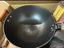 王源吉炒鍋無(wú)涂層炒菜鍋古法手工鑄鐵鍋平底龜紋鍋生鐵鍋 天凈沙平底+玻璃蓋 32cm 曬單實(shí)拍圖