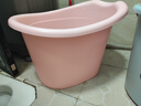 兒童浴盆塑料泡澡桶加厚可坐寶寶游泳桶家用嬰兒沐浴桶大號洗澡桶 粉色小號浴桶 兒童浴桶 曬單實(shí)拍圖