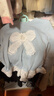 可英 GOWINBABY童裝女童新款長(cháng)袖t恤2026春季女孩蕾絲甜美上衣女寶寶蝴蝶結t恤衫 藍色 110 （適合身高100cm-110cm） 曬單實(shí)拍圖