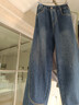 EBAER兒童加絨牛仔休閑褲冬裝款男女童加厚抑菌保暖長(cháng)褲 牛仔藍 170 曬單實(shí)拍圖
