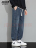 JEEP SPIRIT吉普牛仔褲潮流休閑褲子秋季男美式束腳工裝褲寬松哈倫長(cháng)褲 曬單實(shí)拍圖