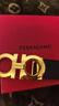 菲拉格慕（Ferragamo）腰帶男皮帶商務(wù)正裝 帶身3.5CM寬可自由裁剪 七夕節日送男友禮物 675542 714423黑藍荔枝紋 金扣 曬單實(shí)拍圖