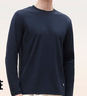 拇指白小T李乃文同款二代長(cháng)袖T恤男秋季純棉純色百搭打底衫 藏青色 L 曬單實(shí)拍圖