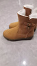 斷碼清倉紅青娗加厚保暖雪地靴女大碼防滑平底短靴東北加絨大棉鞋 黃棕色 加絨 跟高3厘米 38 (240mm) 曬單實(shí)拍圖