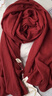 恒源祥酒紅色圍巾女薄款棉麻春秋冬季韓版純色文藝百搭長(cháng)款披肩亞麻絲巾 酒紅色 曬單實(shí)拍圖
