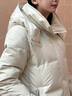 波司登（BOSIDENG）25新款絲絨拿鐵羽絨服女長(cháng)款90鵝絨經(jīng)典商務(wù)連帽冬外套商場(chǎng)同款 松馳米白8K03-溫柔大氣 XS 155/80A 體重約100斤以?xún)?曬單實(shí)拍圖