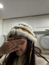 麓格立 毛絨帽子女秋冬季保暖顯臉小毛線(xiàn)大頭圍水桶漁夫護耳針織防寒帽 多巴胺盆帽【米色】 曬單實(shí)拍圖