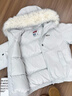 F426【趙露思許妍同款】90絨加厚大毛領(lǐng)工裝派克連帽羽絨服 白灰色 M 曬單實(shí)拍圖