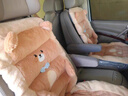 索捷斯（SUOJIESI）汽車(chē)坐墊冬季毛絨車(chē)載座墊靠背一體加厚保暖車(chē)內座椅墊前后排墊子 小熊【坐墊腰靠一體式】前排單個(gè) 曬單實(shí)拍圖