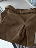 MO&Co.短裙2025冬新品復古游牧翻毛素皮壓褶中腰半身裙附腰帶MBE4SKT031 摩卡棕色 L 曬單實(shí)拍圖