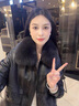 恒源祥海寧綿羊皮真皮皮衣羽絨服2025新款女短款領(lǐng)皮草一體外套韓版冬 炭黑色 升級 加厚 S 建議95-115斤 曬單實(shí)拍圖