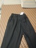 【純棉耐磨】春秋季純色休閑褲男士寬松大碼直筒褲工裝加絨工作褲 黑色+黑色 【春秋厚款】 XL 【適合140-160斤體重】 曬單實(shí)拍圖