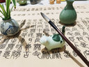 煉器 可愛小貓?zhí)沾刹鑼檾[件 創(chuàng)意呆萌禪意茶玩創(chuàng)意蓋置精品可養(yǎng)茶道茶具配件 家居治愈系盆景微景觀裝飾品 富貴小貓咪（ 綠色  站 ）/CFJ 曬單實拍圖