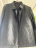 恒源祥海寧真皮皮衣男士中年頭層牛皮中老年爸爸裝整張皮皮夾克羽絨外套 純牛皮黑色翻領(lǐng) 20808-2313 M 170【體重100-120】 曬單實(shí)拍圖