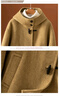 皮爾卡丹（pierre cardin）韓版短款連帽羊絨大衣小個(gè)子感純色毛呢外套2026秋季新款 駝色 駝色 S 95-125版型寬松 曬單實(shí)拍圖