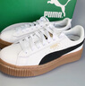 彪馬（PUMA）【厚底鞋】增高黑白松糕鞋女復古休閑板鞋PLATFORM394369 白-黑色-01 39 曬單實(shí)拍圖