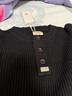 馬登工裝 美式復古針織亨利衫阿美咔嘰豎條紋套頭毛衣男秋季 黑色 L 曬單實(shí)拍圖