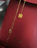 周六福爆閃方糖黃金項鏈吊墜生日禮物計價(jià)A0613172 約4.15g 40+5cm 曬單實(shí)拍圖