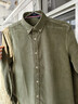 杉杉【格紋燈芯絨】長(cháng)袖襯衫男厚款休閑磨毛長(cháng)絨棉襯衣 暗橄欖綠 40 曬單實(shí)拍圖