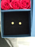 中國黃金（CHINA GOLD）玫瑰花黃金耳釘女18K金時(shí)尚耳飾平安夜圣誕節禮物送女友老婆生日 18K黃金玫瑰花耳釘-加重版/證書(shū)禮盒 曬單實(shí)拍圖